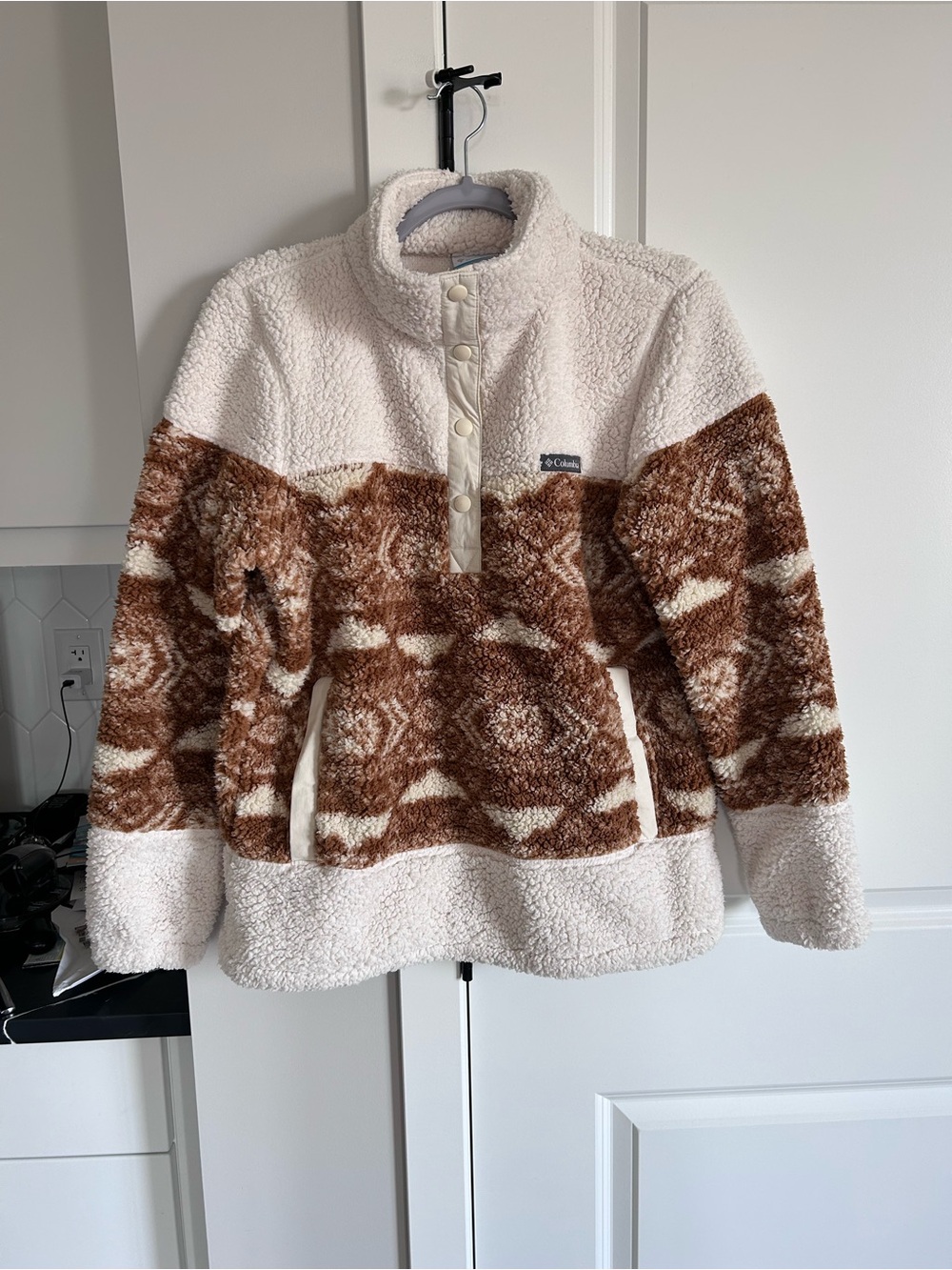 Columbia Helvetia Sherpa Aztec Print Half Snap Fleece Pullover Rustic Outdoor